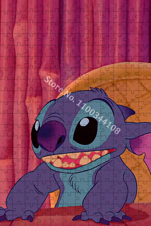 300/500/1000 Pcs Puzzle Disney Cartoon Lilo & Stitch personaggi Jigsaw Puzzle giocattolo educativo per bambini gioco di decompressione per adulti