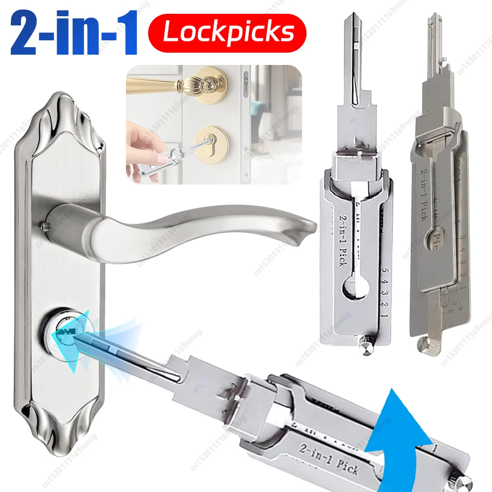 SS001 Edelstahl Schlüssel Decoder Werkzeug 2-in-1 O-ring Pickup Kit Mehrzweck Key Lock Decoder Haken auto Wartung Reparatur Werkzeuge