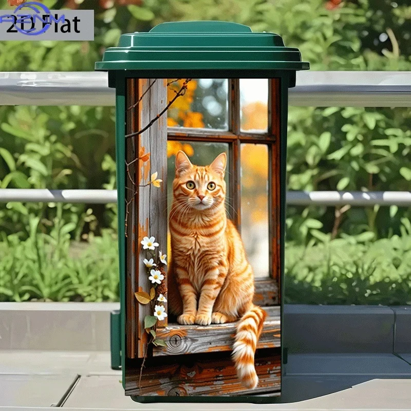 Household Trash Container 2D Printed Art Decal Fresh‑look Ornament for Bin Upgrade