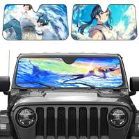 H-HINA AMANO Summer Car Sunshade Front Windshield Sunshade Sunblock Thermal Insulation Sunshade Umbrella Retractable