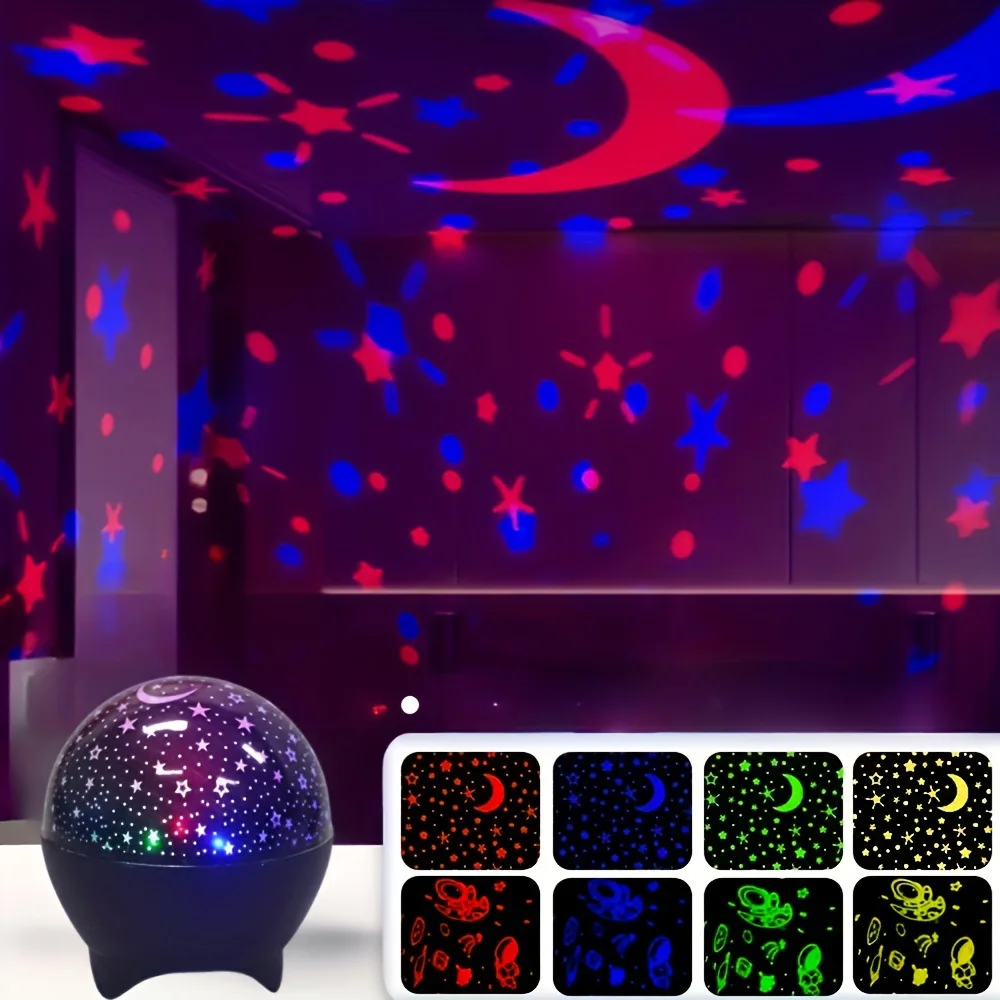 5V USB LED Projector Light Starry Moon Galaxy Projection Lamp RGB Night Lights for Christmas Gift Room Decorations Kids Presents