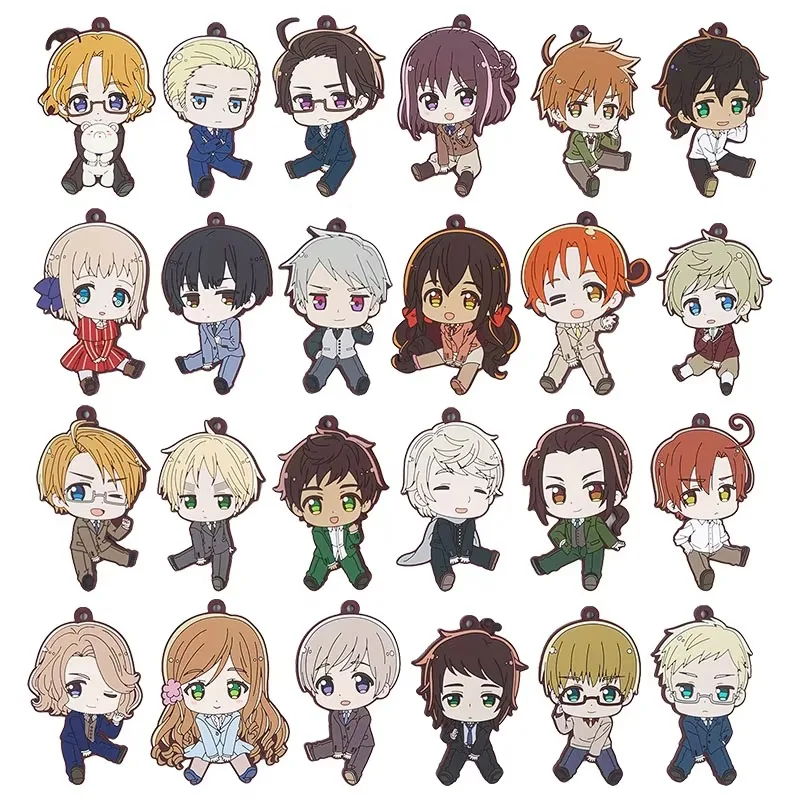 Anime Hetalia Axis Powers Figure Stand Model Keychain Feliciano Vargas Ludwig Kiku Honda Keyring Cute Desk Decor Standing Sign