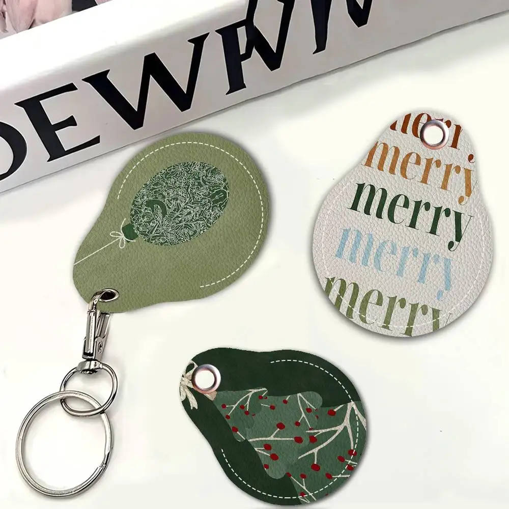 

Рождественский зеленый цвет, галерея, настенное искусство, 1 шт., брелок из искусственной кожи, защитный чехол, дверной замок, бирки контроля доступа, сумка для карт, ключ