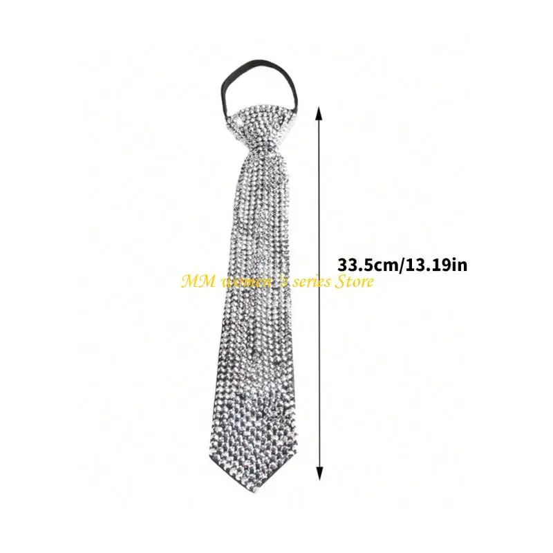 Q39C Shining Crystal Corbytie para fiestas nudas fiesta Collar corbata corbata ajustable Evento formal corbata para club