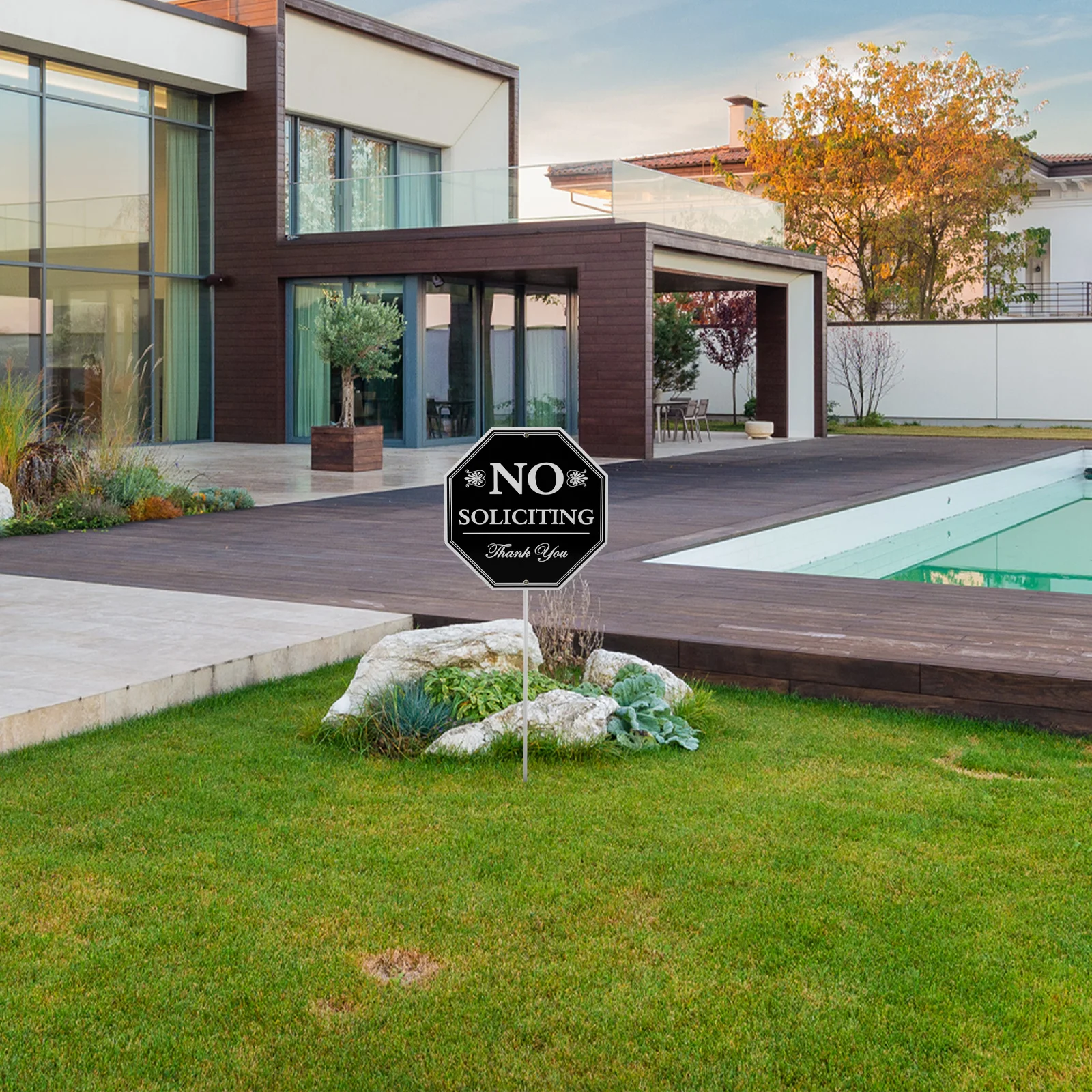 لا توجد علامة التماس للباب الأمامي في الهواء الطلق مقاوم للماء من الألومنيوم لا علامة تحذير للتماس لاستخدام ساحة الأعمال المنزلية