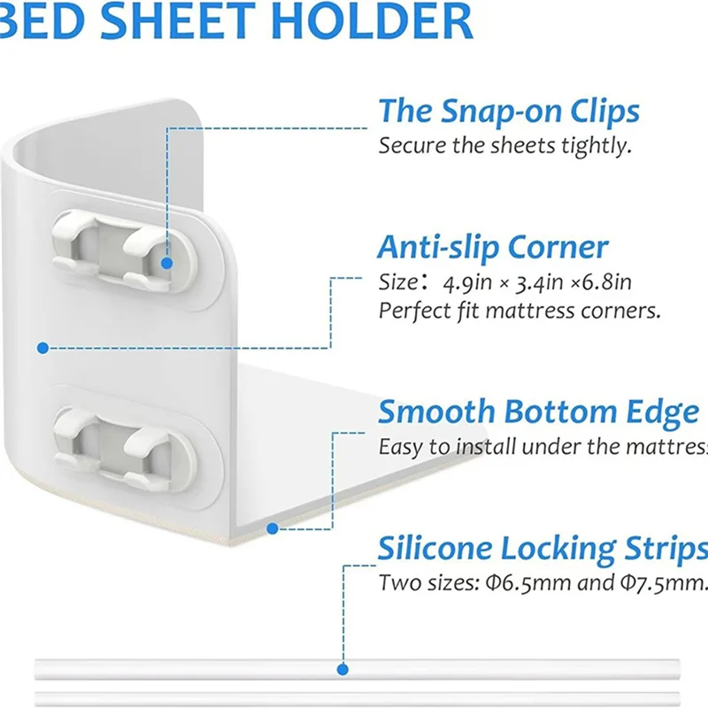 Clip de fixation de drap de lit, attache de couverture de lit, sangles de drap de couette, Clips de support, dispositif de fixation antidérapant, pinces de drap de lit, B84B-4Pcs