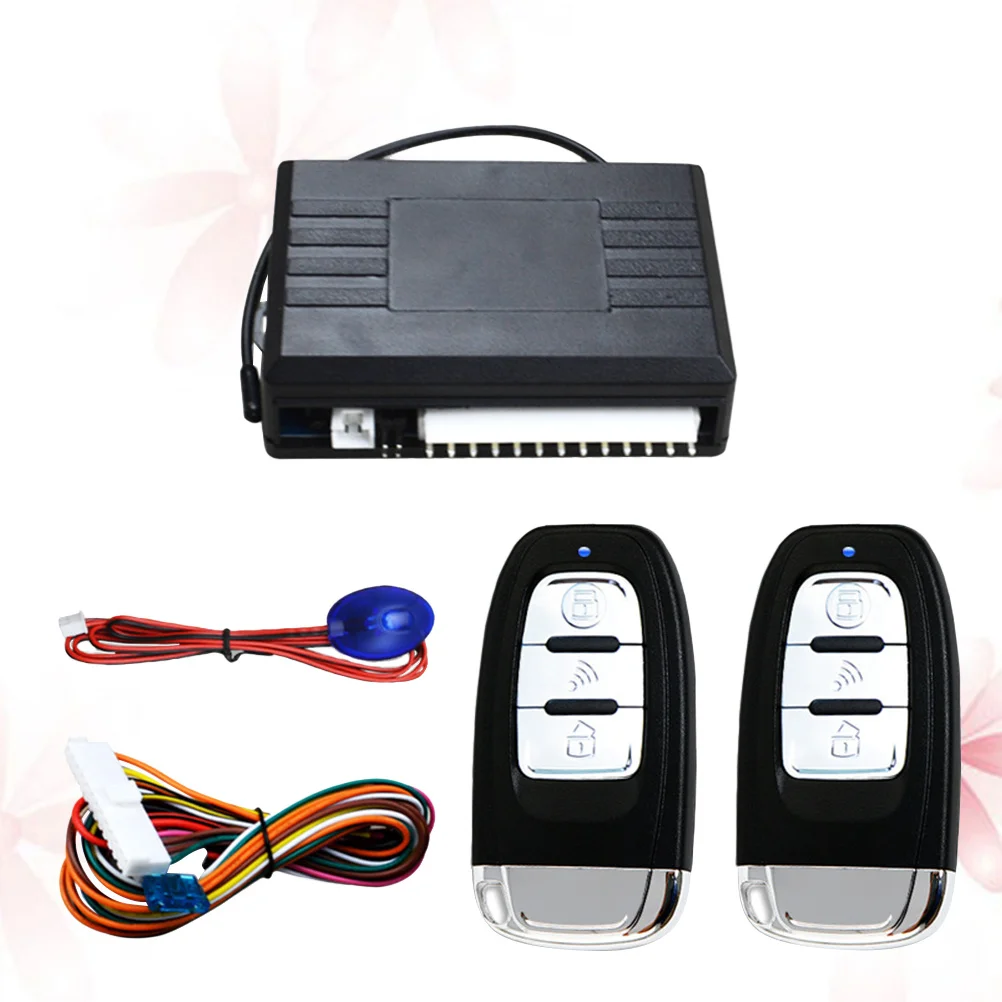 طقم قفل مركزي قفل باب السيارة نظام دخول بدون مفتاح ضوء الاتجاه وامض عن بعد إصدار صندوق السيارة العالمي 12 فولت أوتوماتيكي
