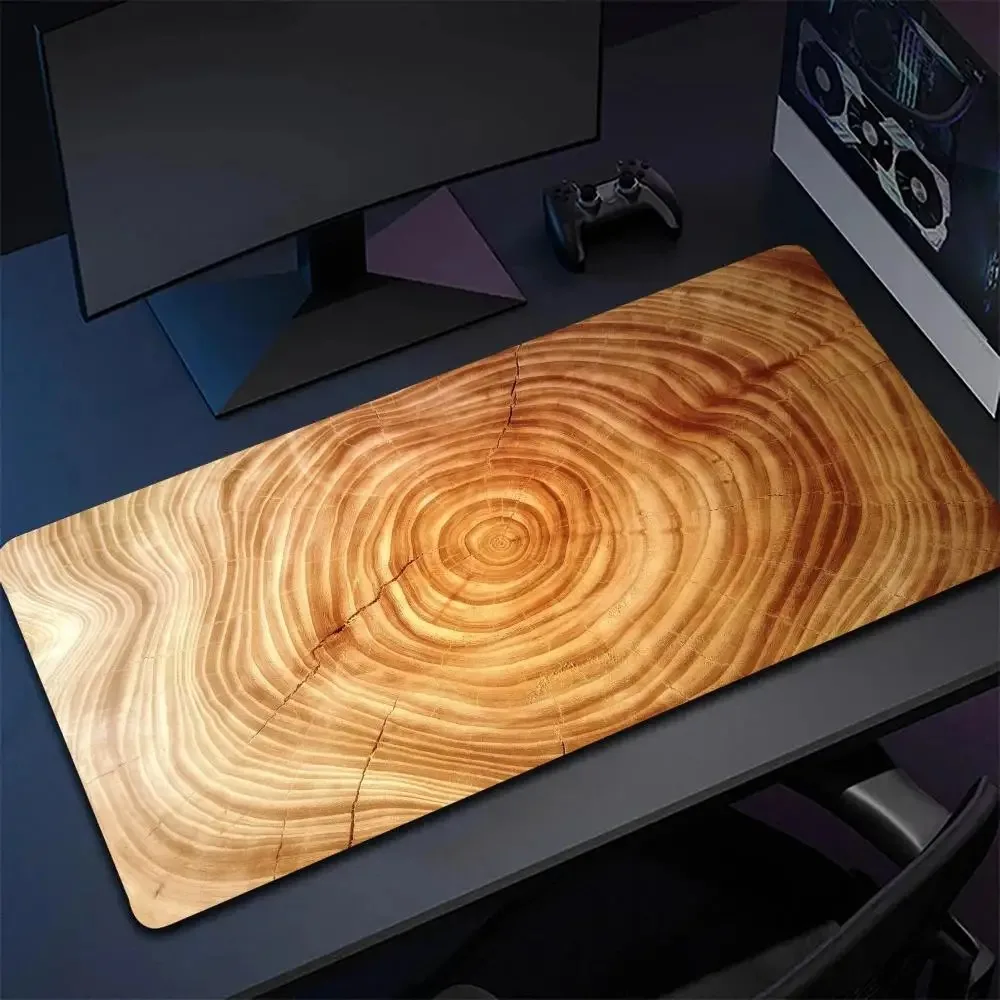 

large Wood pattern Mouse Pad mousemat computer gamer office stitched edge keyboard desk rubber anti-slip office accessories