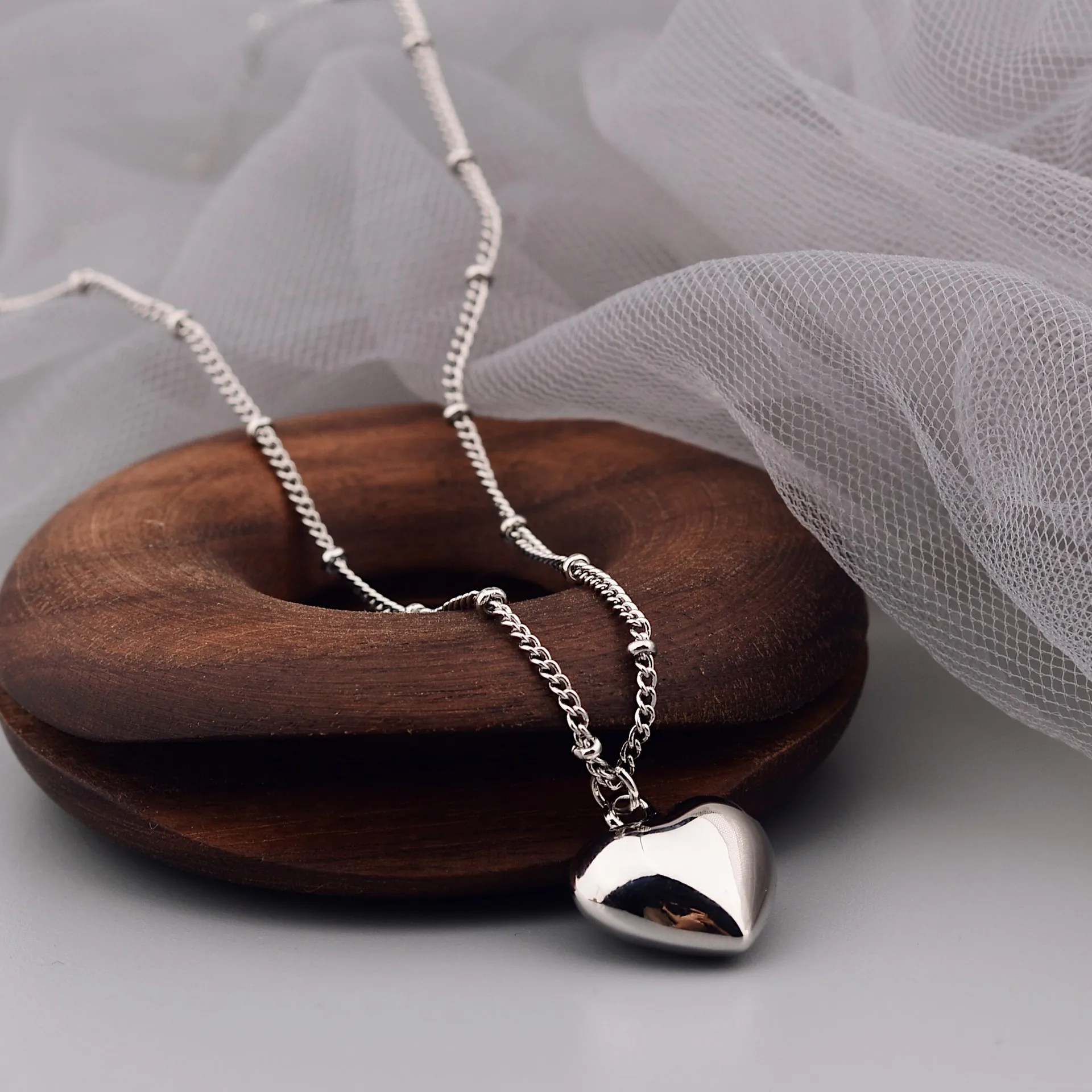 BFCLUB-Collier Ras du Cou en Forme de Cœur pour Homme et Femme, Bijoux Fins Larges pour ixde Mariage, Cadeau d'Anniversaire