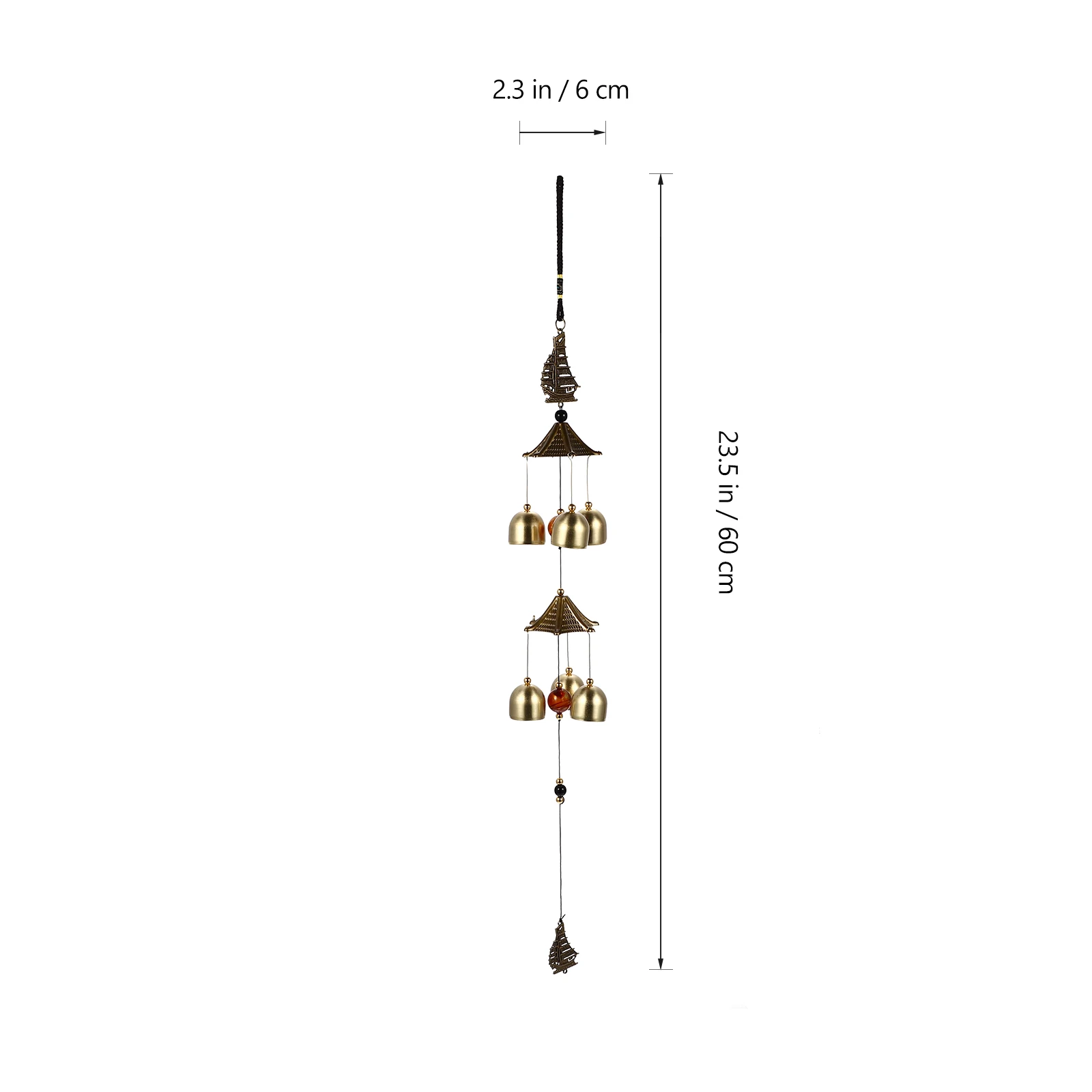 

2Pcs Wind Bell Hangings Creative Retro Style Home Decoration Living Room Garden Porch Patio Delicate Chime Ornaments