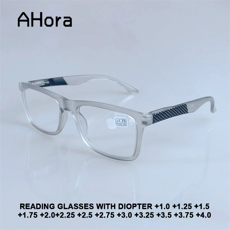 

Ahora 2022 TR Transparent Square Frame Reading Glases Men High Quality Presbyopia Eyeglasses +1.0 1.75 2.0 2.5 2.75 3.0 3.5 4.0