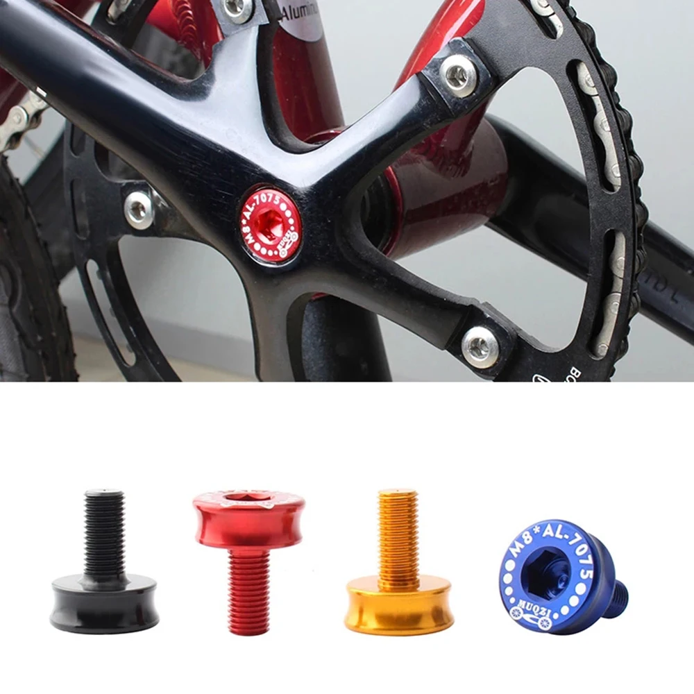 MTB 2pcs Square hole M8 Aluminum Alloy Sealed Bottom Bracket Screw Bottom Bracket Bolts Crankset Screw Crank Screws