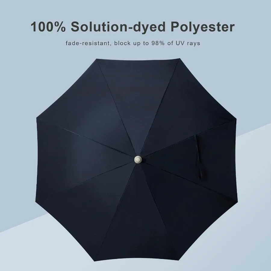 Sombrilla Boho Beach Patio de 7 pies con paraguas de mercado con flecos con protección UV UPF 50+ y dosel resistente al agua 1,5 madera P