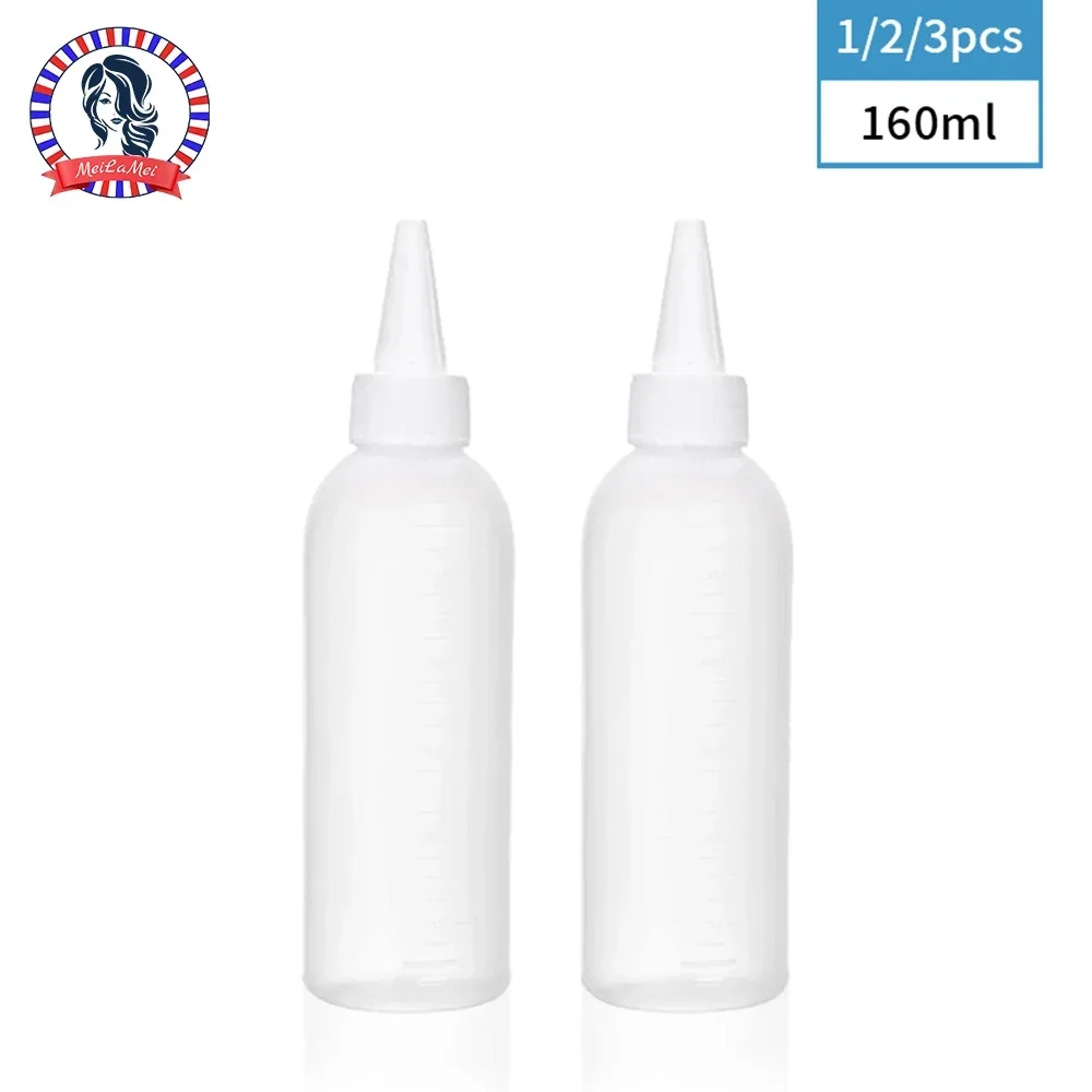 1/2/3 Uds. Botellas exprimibles de 160ml, ideales para aceites líquidos para el cabello, artículos de tocador y dispensación de cosméticos, botella rellenable para embotellado de tinte para el cabello