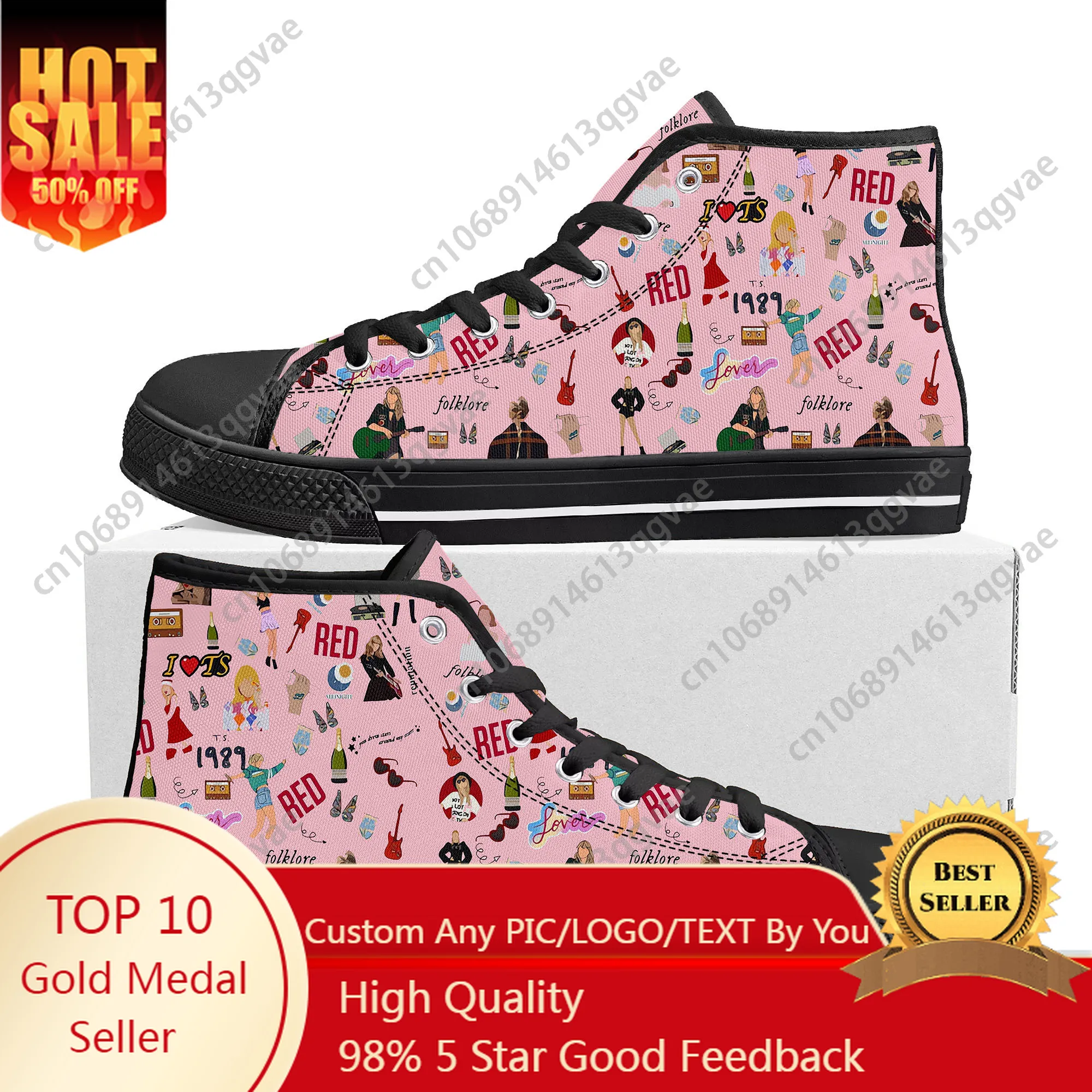 

Hot 1989 American Singer S-Swifties High Top High Quality Sneakers Mens Womens Teenager Canvas Sneaker Custom Made Couple Shoes