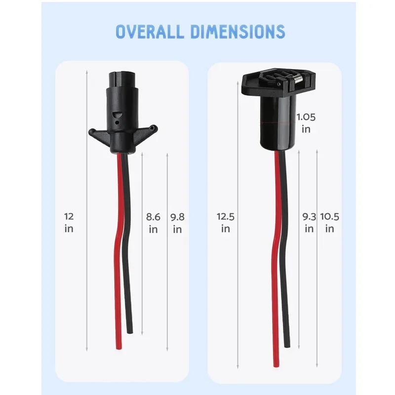 14365-6 &14366-6 Marine Trolling Motor Connector Male&Female Trolling Motor Connector 12 Volt/8 Gauge/2 Wire for Minn Kota Tool