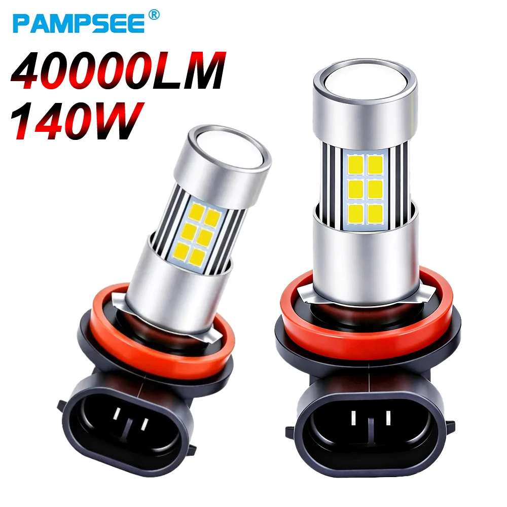 4-Sides 3030 Super Bright LED Anti Fog Bulbs 2PCS H8 H11 H27 881 9006 HB4 Yellow White 12V 24V Car Fog Light Replacement
