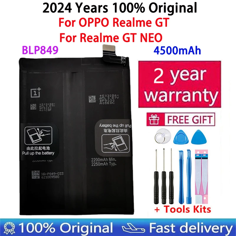 

100% Orginal New High Quality BLP849 4500mAh Battery For OPPO Realme GT / Realme GT NEO Mobile Phone Batteries Bateria