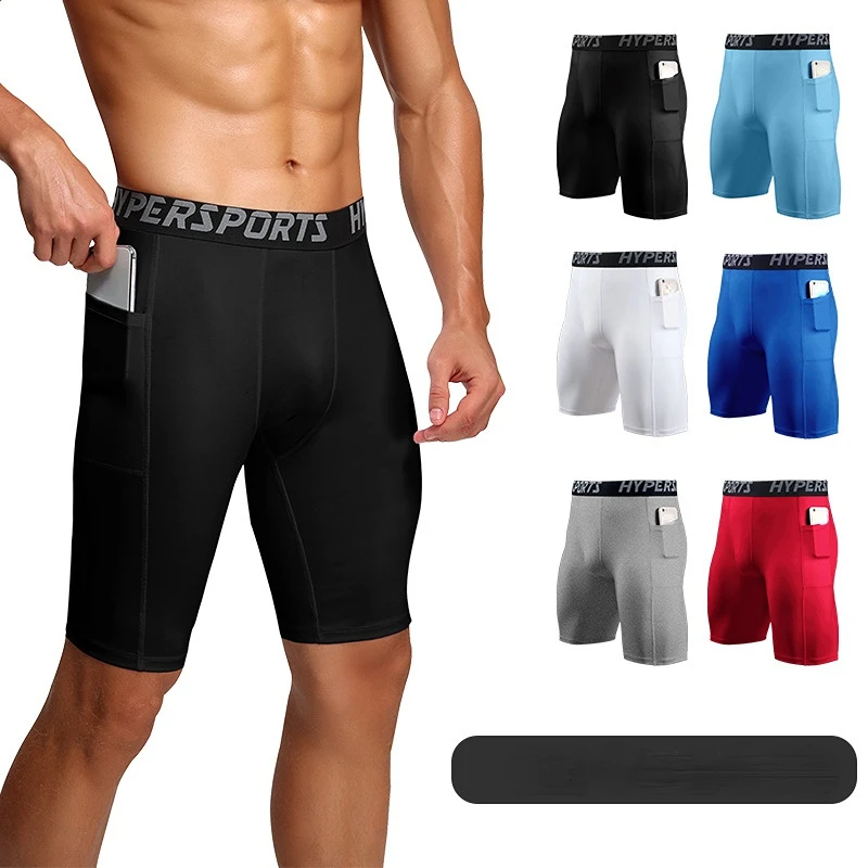 Men Compression Shorts Gym Underwear Running Shorts Sport Training Quick-Drying Bottoms