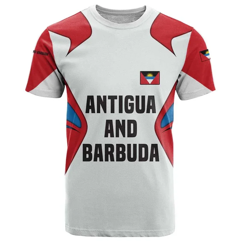 Summer Men's Antigua And Barbuda Flag Graphic T Shirts For Man Clothes National Emblem 3d Printed Daily Casual Tshirt Sports Tee