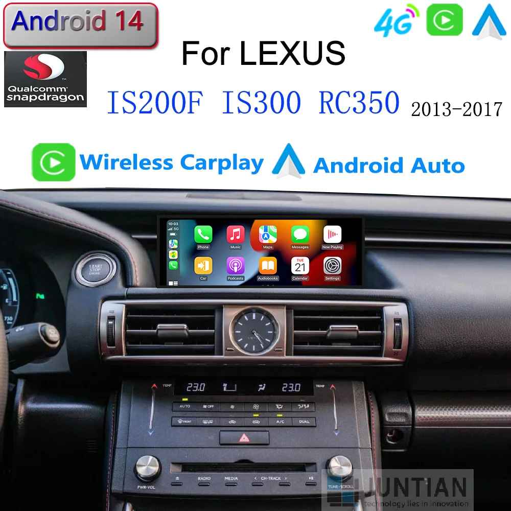 Android 14 Car Radio For Lexus IS RC 200H 250 300H 350T 200t 300h 2013-2019 Wireles CarPlay Autoradio Multimedia Video Player