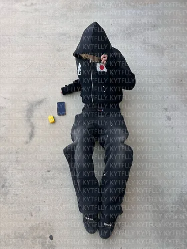 Imagen 2 del producto 2025 Otoño e Invierno diamante caliente suelto de felpa Bandera Nacional diseño casual cremallera con capucha pantalones de dos piezas conjunto de moda s