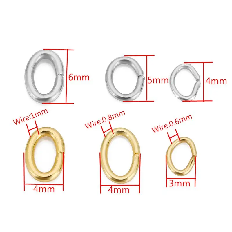 100pcs 4 5 6mm Stainless Steel Strong Oval Jump Rings &Split Rings Connectors for DIY Jewelry Bracelets Necklace Making Supplies image 5