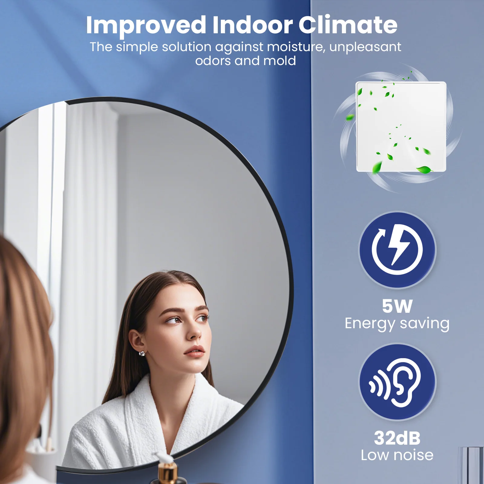 

100 мм 4 "вытяжной вентилятор для ванной комнаты и кухни, пульт дистанционного управления, двусторонний вход/выход, многофункциональный, макс. 5,7 Вт, 3 скорости, бесшумный таймер, вилка европейского/британского стандарта