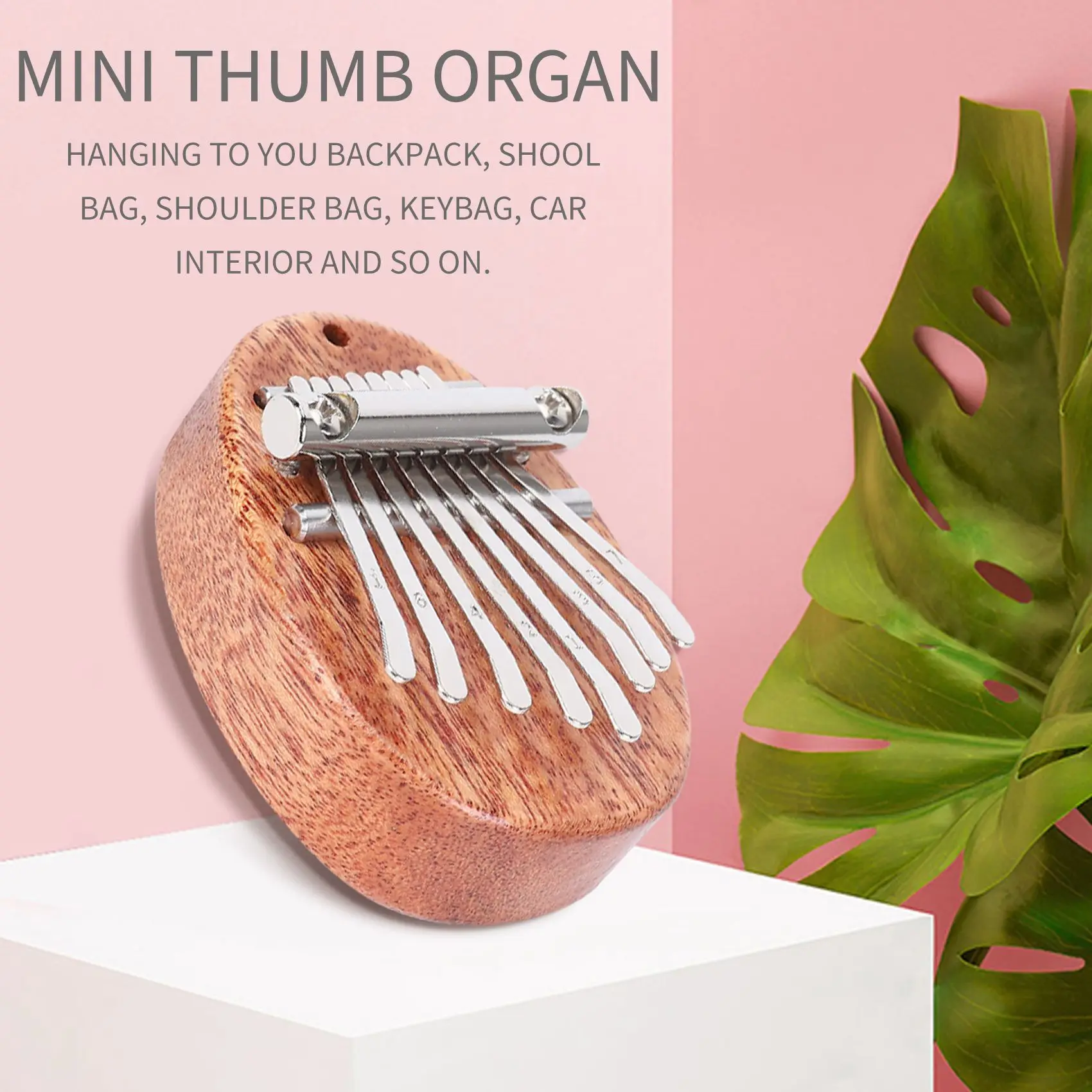 ONGE 8 Key Mini Kalimba رائعة إصبع الإبهام البيانو ماريمبا الموسيقية جيدة الإكسسوارات قلادة هدية