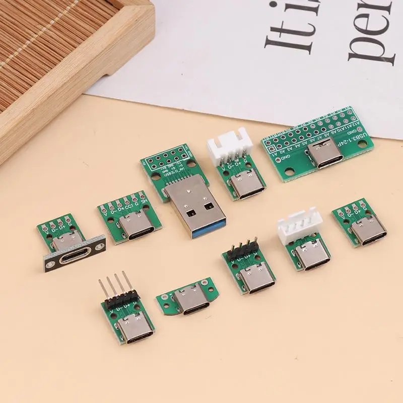 5Pcs Terminal Upgrade Version With Holes For Fixation USB Adapter Board TYPEC16P To 2.54 Pin