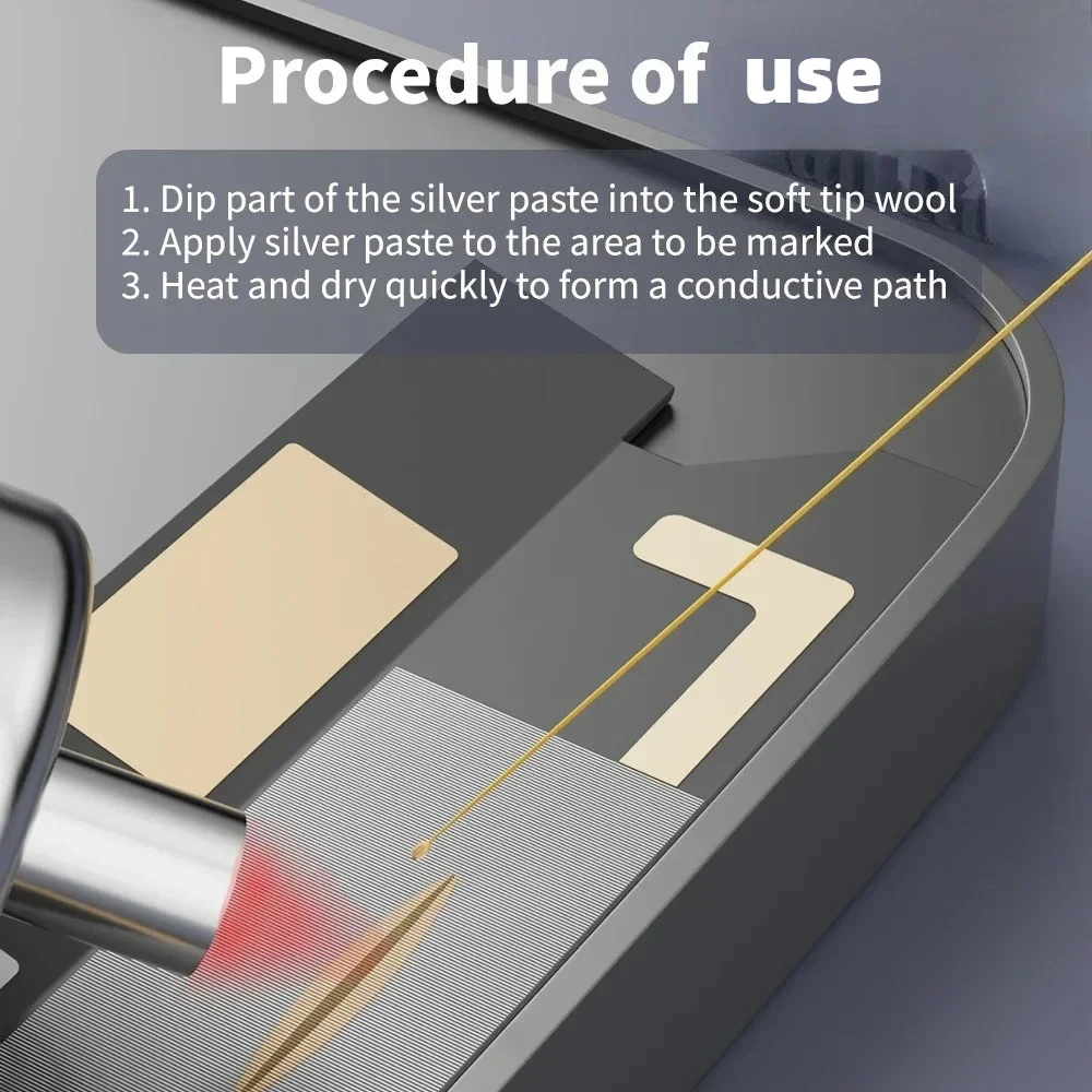 J9 Conductive Silver Paste NANO โทรศัพท์มือถือซ่อมหน้าจอน้ํา Ingress สีเหลืองวงจรซ่อมยืดหยุ่นซ่อมหน้าจอวงจร