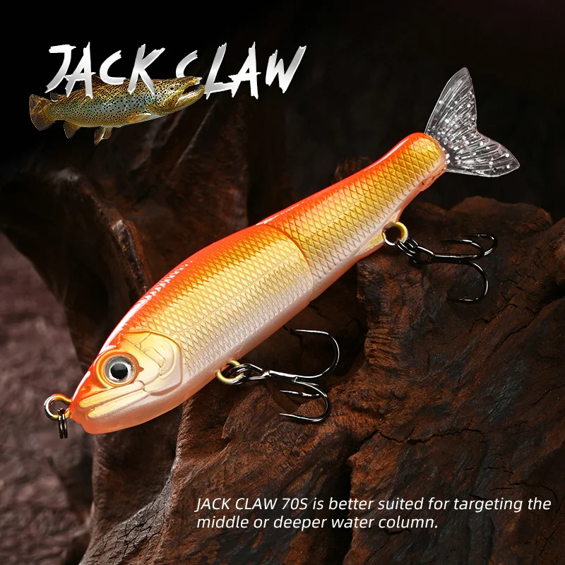BLUX  JACK CLAW 70S Joint Swimbait 70mm 4.6g Sinking Minnow Wobbler Fishing Lure Artificial Hard Bait for Pike Bass Trout