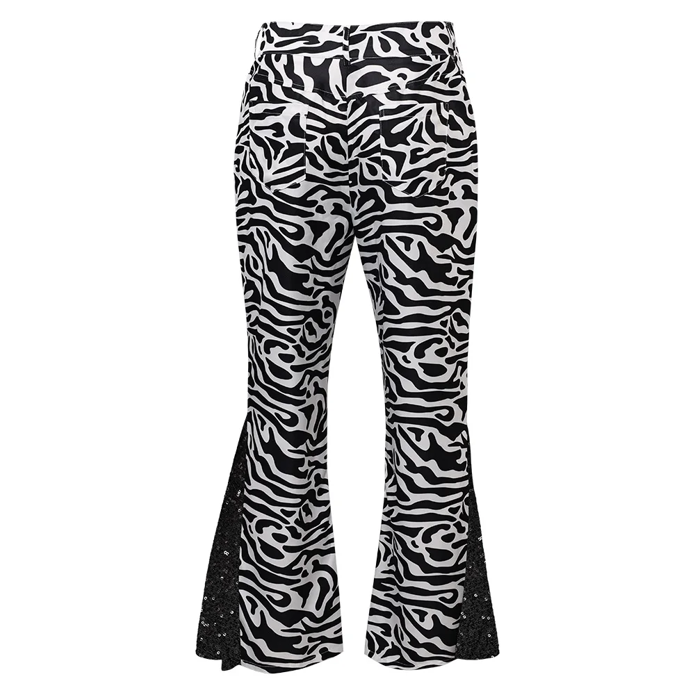 Pantalones Retro de discoteca para hombre, pantalón de baile Hippie de los años 70 y 80, ropa acampanada con fondo de campana para fiesta de Halloween