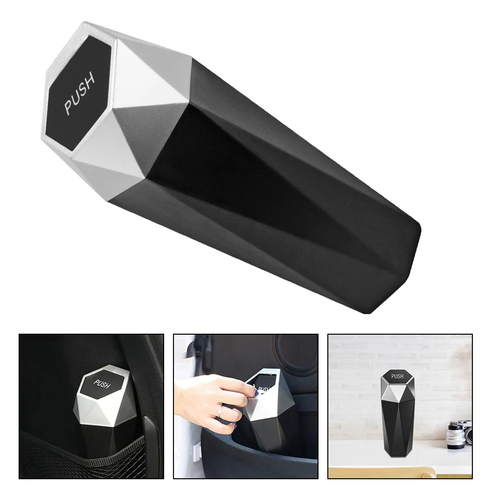 

2 шт. мини-автомобильный мусорный бак, простой, практичный, прочный, безопасный, пластиковый материал, автомобильный органайзер для мусора, мусорное ведро с крышкой