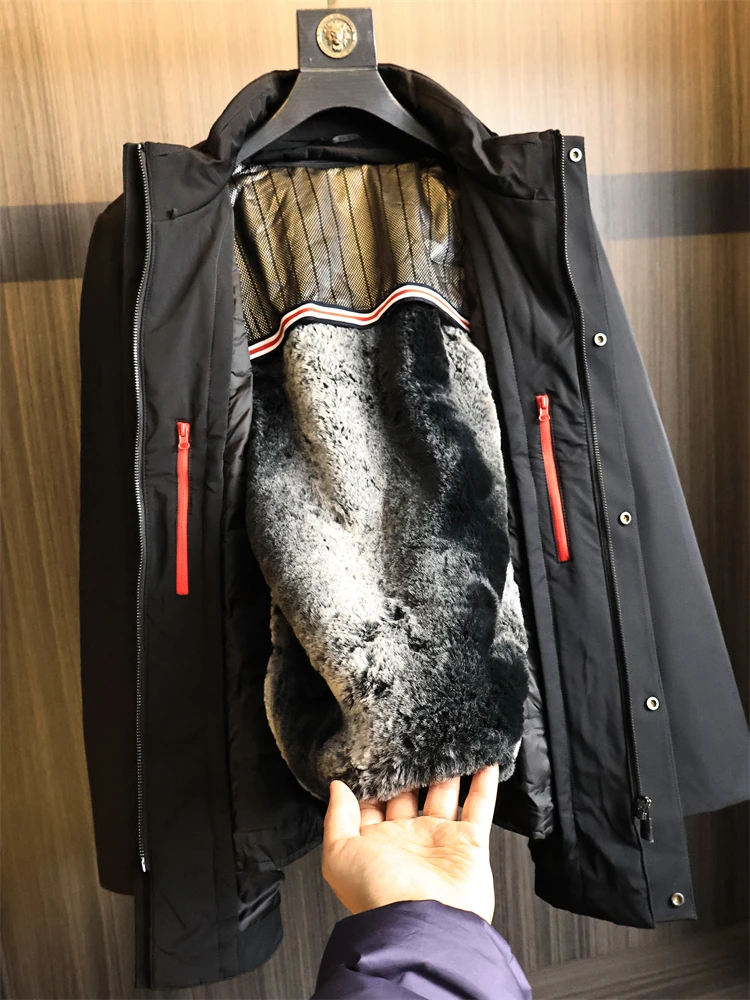 

High-End Men's down Jaet Lightweight Warm Outdoor Waterproof Detachable Inner Casual Faion Urban Sle Thiened