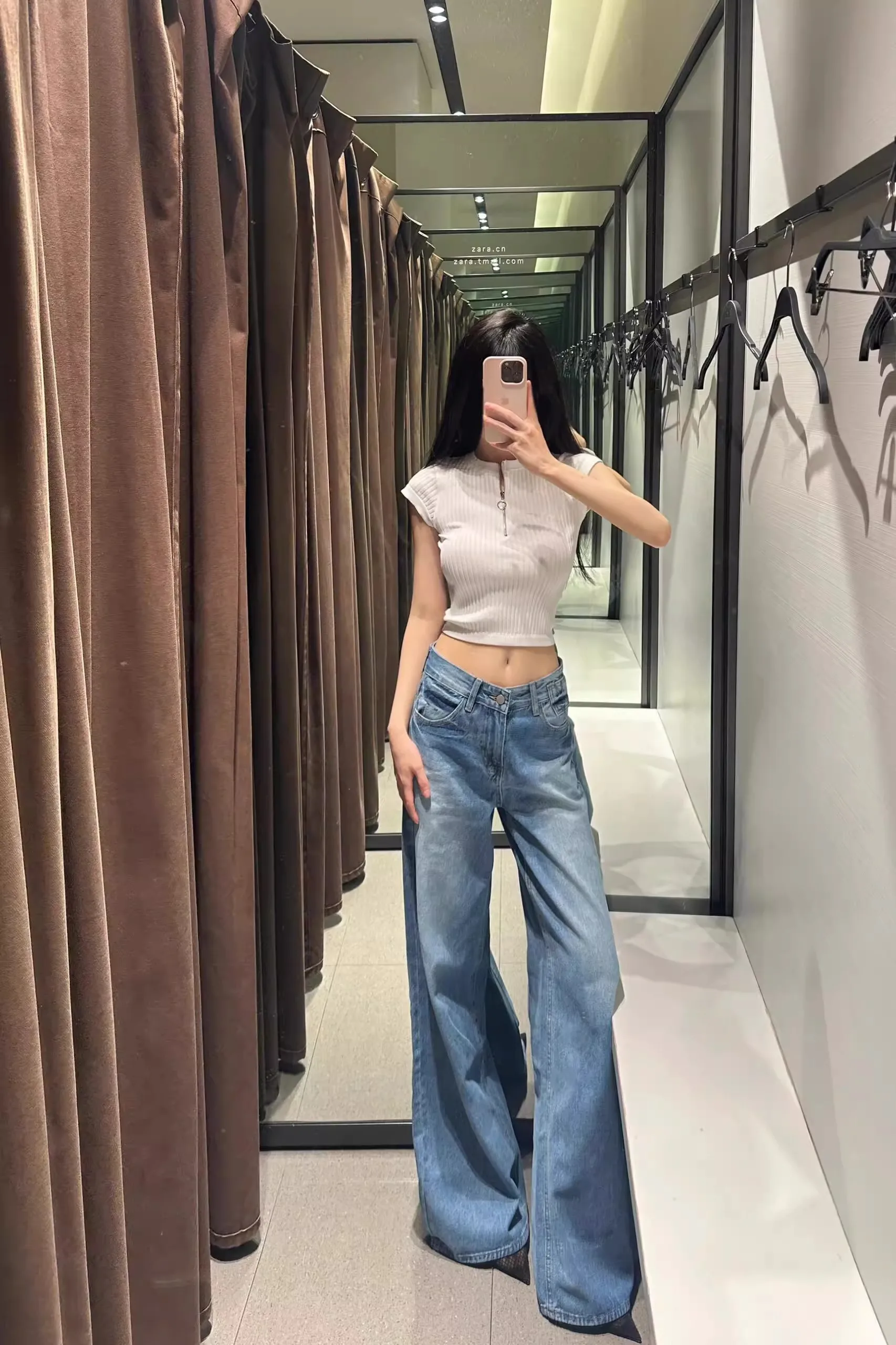 Y2K جينز فضفاض للنساء عصري عالي الخصر كاجوال مستقيم الساق جينز بوي فريند مع جيب ملابس الشارع #2