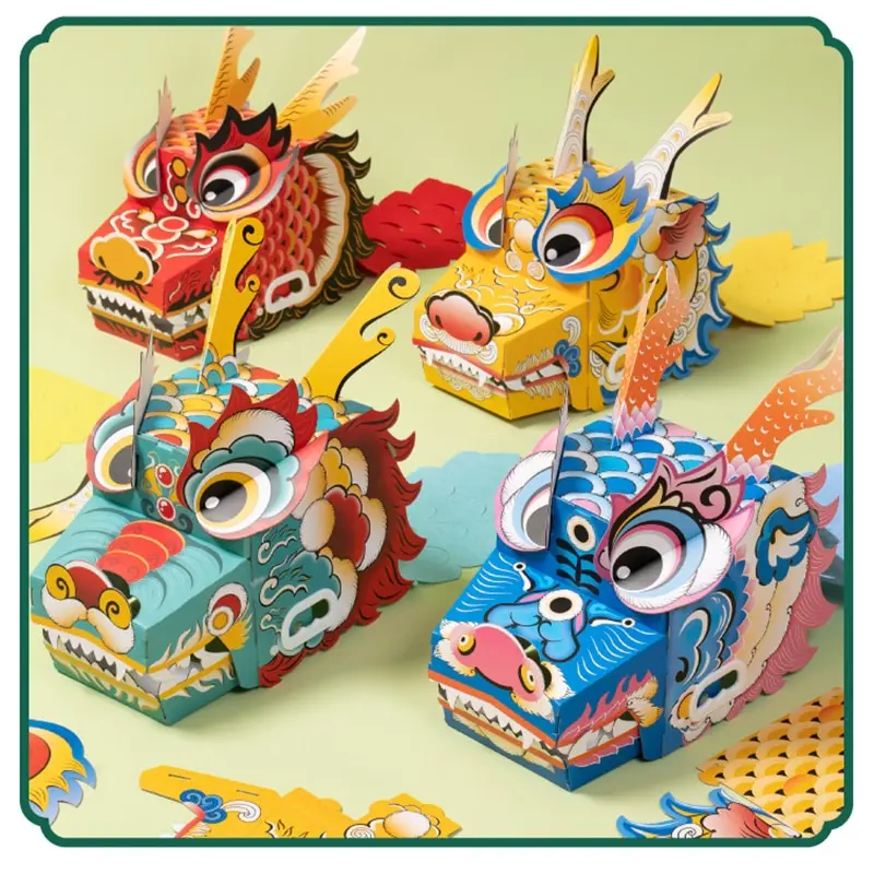 Dragon Boat Festival Handmade DIY, National Tide Dragon Dance Paper, Chinese Traditional New Year Decor, Making Material Pack