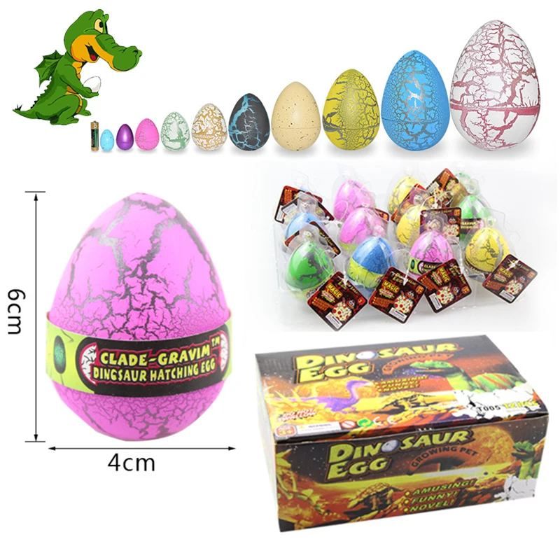 Uova di dinosauro Dino Egg Toys Grow in Water Hatch Egg Crack Science Kits novità Toy Gifts 4.5*6cm Dino Egg con colori assortiti