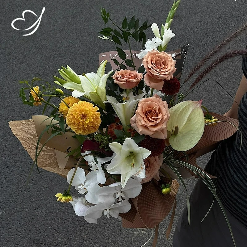 ورق يوكينا DIY لتغليف باقة ورق كريب مصنوع يدويًا مع نسيج متجعد مقاوم للماء ورق عذراء نقي مصنوع يدويًا بالكامل #4