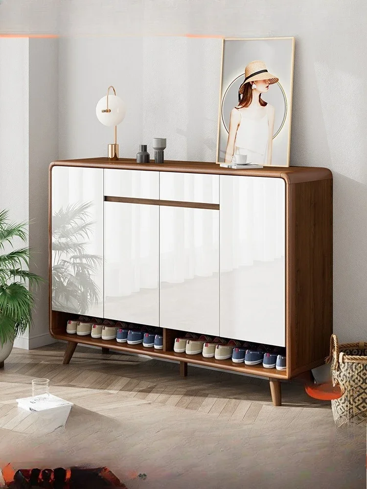 

Shoe cabinet large-capacity household door simple modern new popular solid wood entrance entrance cabinet integrated partition