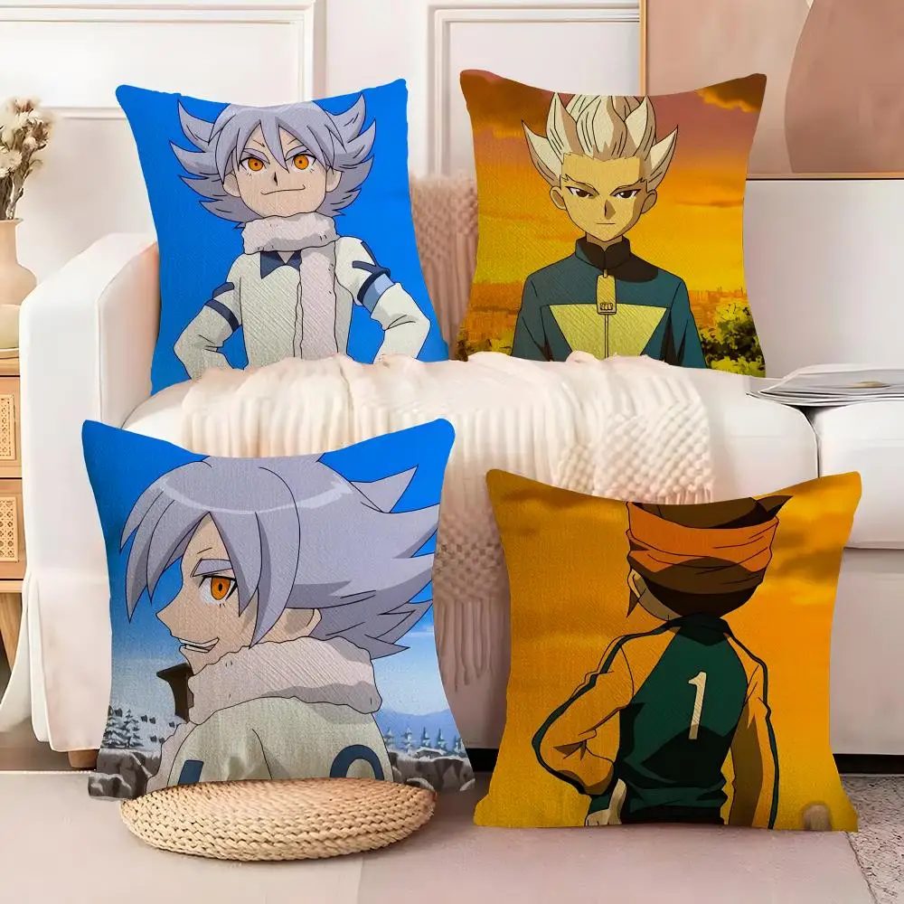 Axel Blaze Firestorm Inazuma Eleven Anime Cushion Cover Soft Plush Cushion Cover Double-Sided Print Invisible Zipper Home Decor