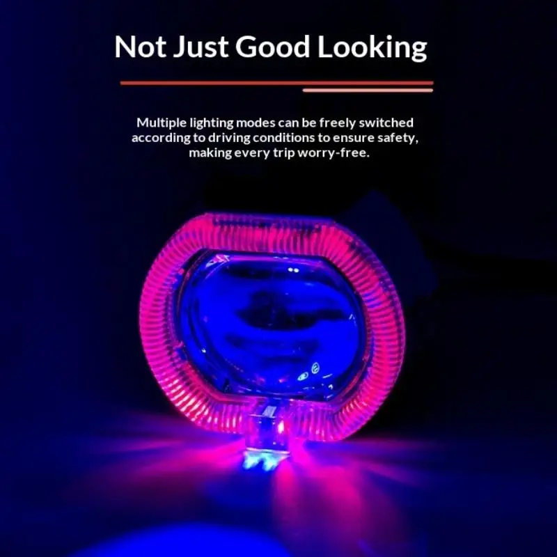 2.5-inch Motorcycle LED With Built-in Headlights Electric Bike Devil's Eye Spotlight Integrated Near And Far Beam Spotlights