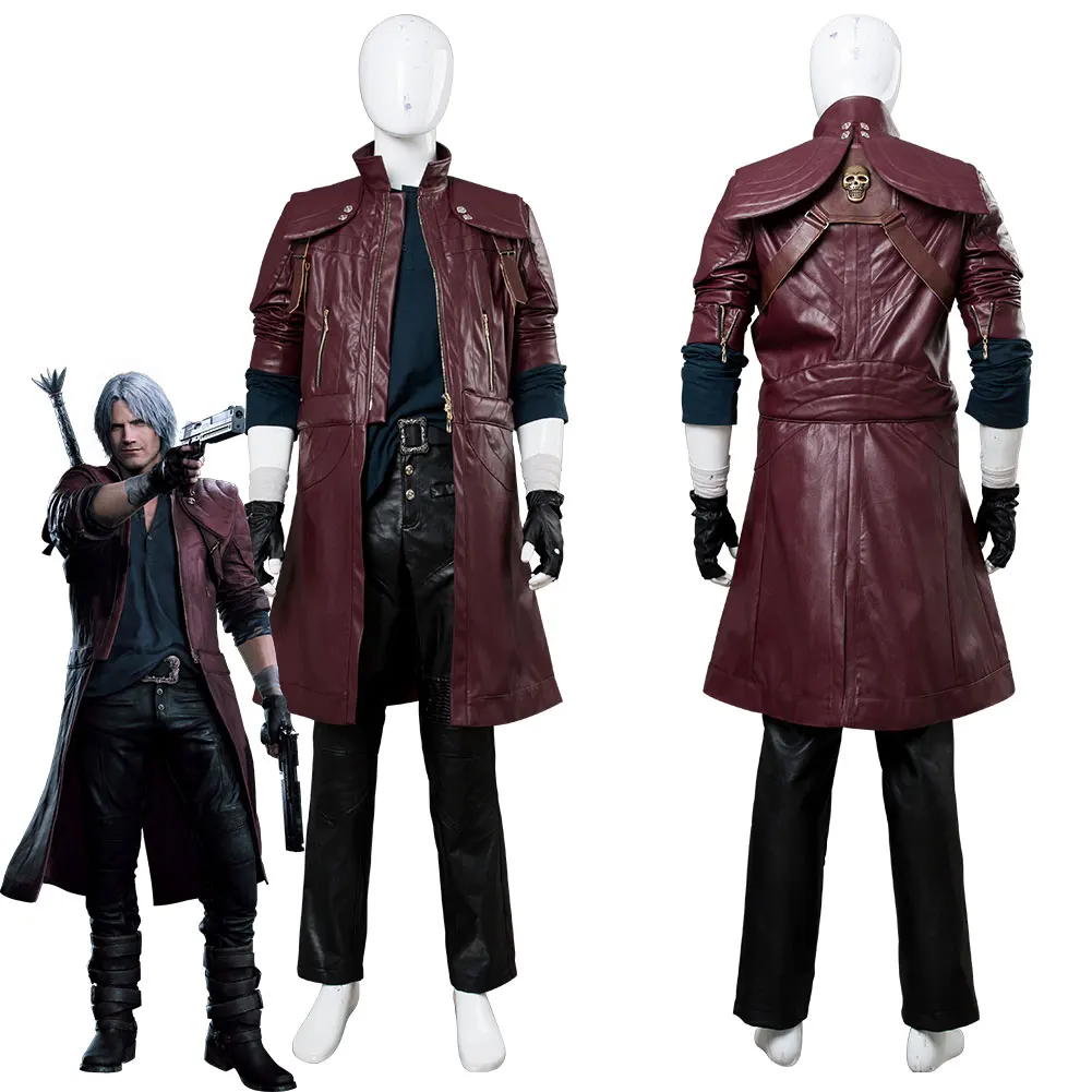 

Game DMC 5 Dante Cosplay Costume Anime Fantasia Wig Disguise Coat Pants Halloween Carnival Party Suit for Men Adult