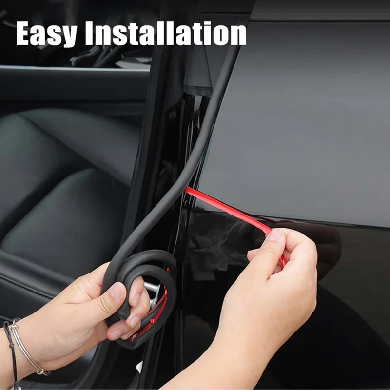 For Tesla Model 3 Y Car Door Rubber Seal Strip Stickers Kits Noise Insulation Trunk Hood A B Pillar Trim Sealing Accessories