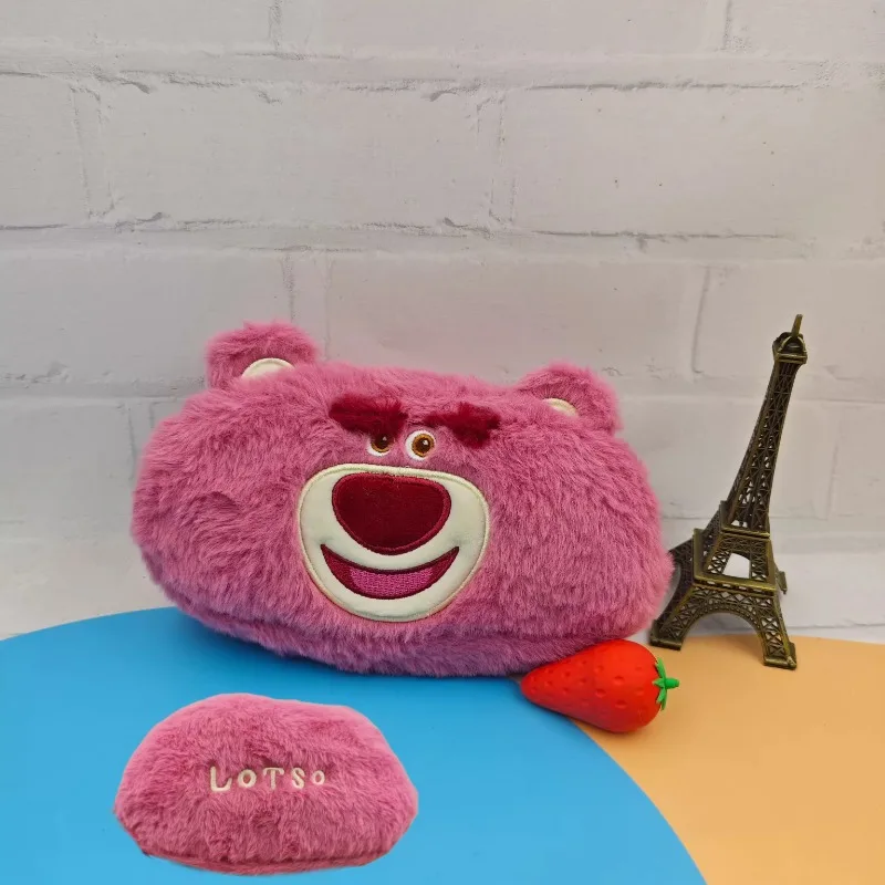 Cartoon Cute Disney Stitch Plush Pencil Bag Anime Large Capacity Student Pencil Bag Big Ear Stationery Storage Bag Gift