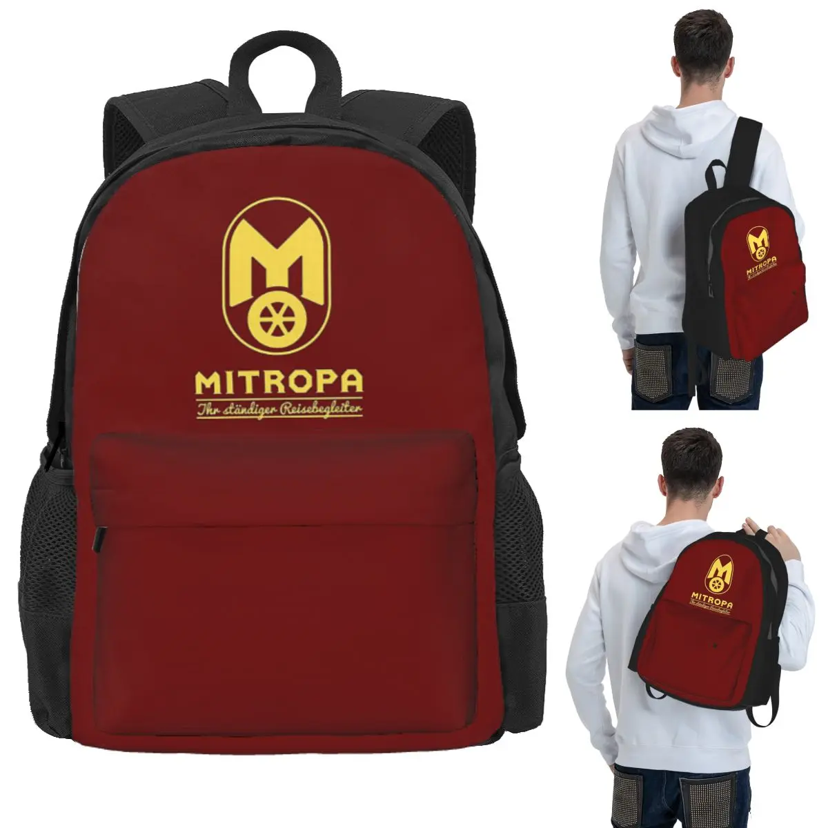 

Mitropa Your Constant Travel Companion Student Backpack School Bag Hiking Travel Daypack for Men Women Bookbag Shoulder Bags