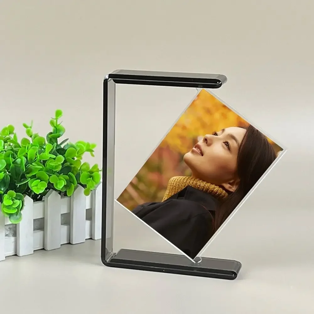 6 Inch Photo Frame Creative Double Sided Rotating Furnishing Wedding Certificate High-definition Transparent Acrylic Photo Frame