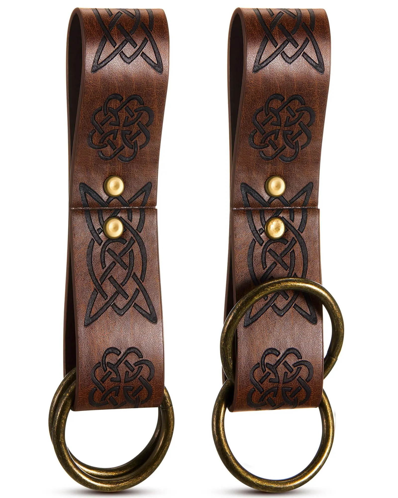 2PCS Viking Skirt Hikes PU Leather Clip,Medieval Waistband Accessory, for Halloween Renaissance