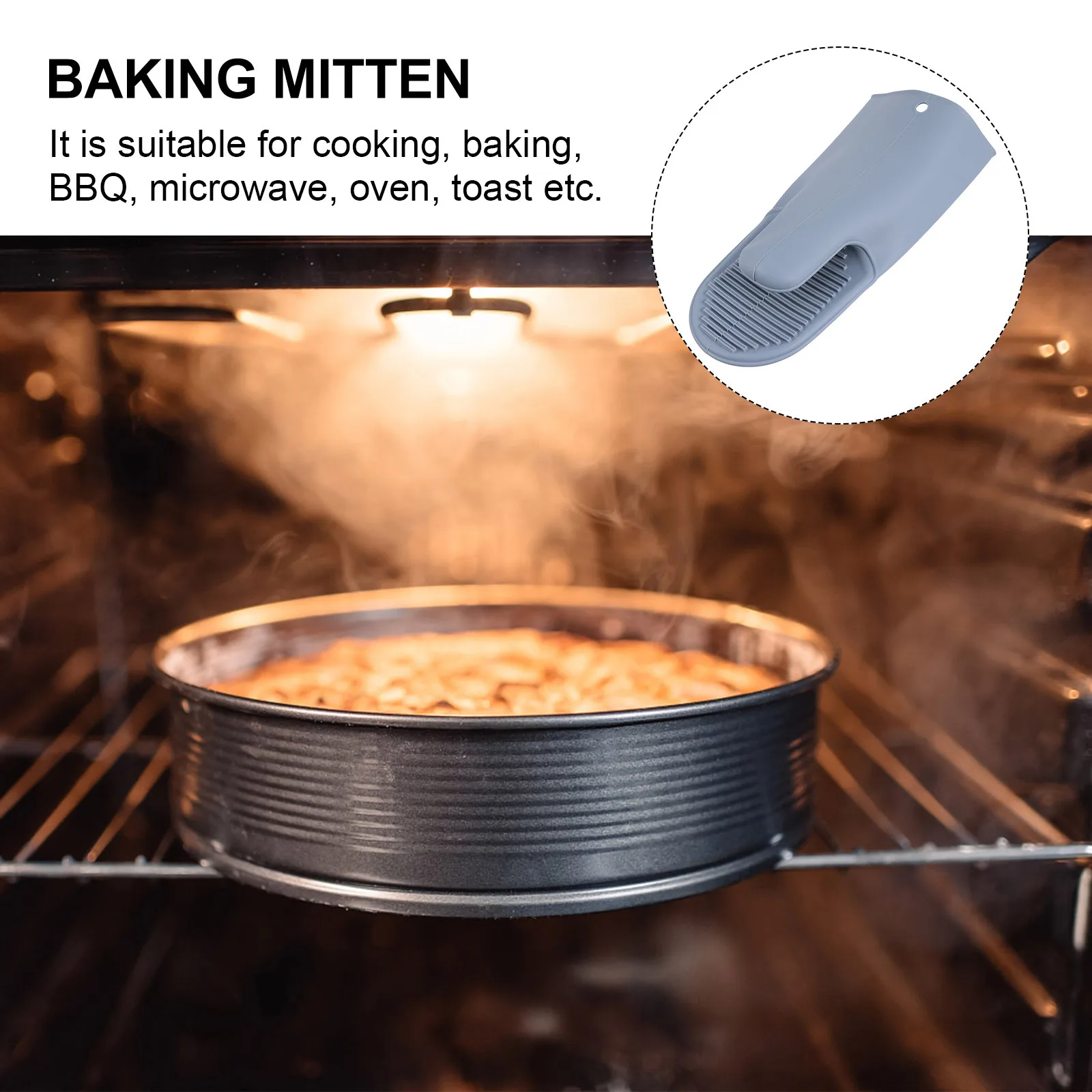 Heat Resistant Silicone Oven Mitt Anti-Scalding Microwave Mitten for Baking Bbq Toast Protection Gear Mitt Baking Mitten