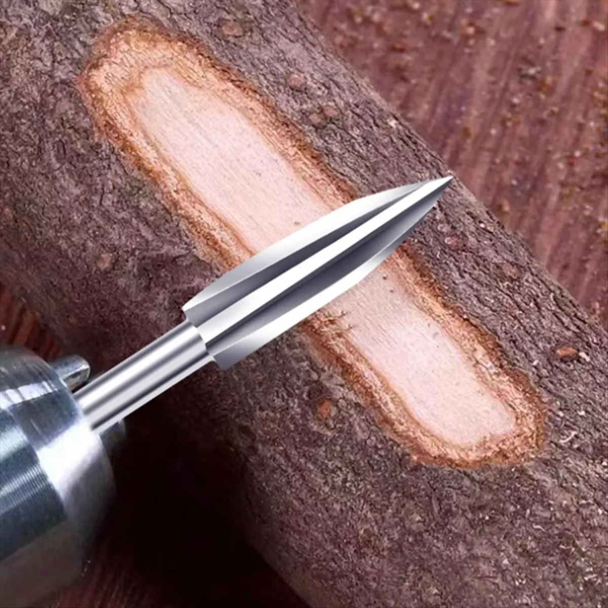 A63K& Wood Carving Drill Bit HSS Engraving Drill Bit Set Root Milling Grinder Burr Precise Carve Woodwork 5PCS